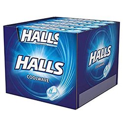 21698 - Halls Menthol Cool Wave ( Repackaged ) - 20ct - BOX: 24 Pkgs